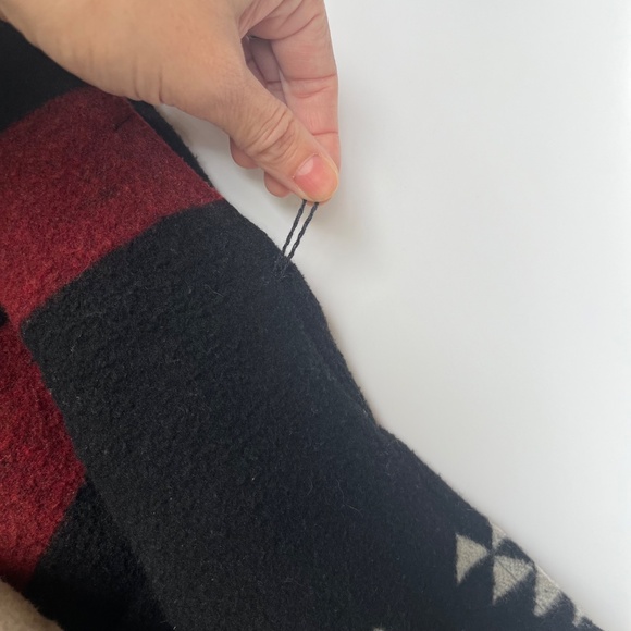 American Rag Aztec Sherpa Vest, Black / Red / Cream / Beige, Small - Picture 9 of 11